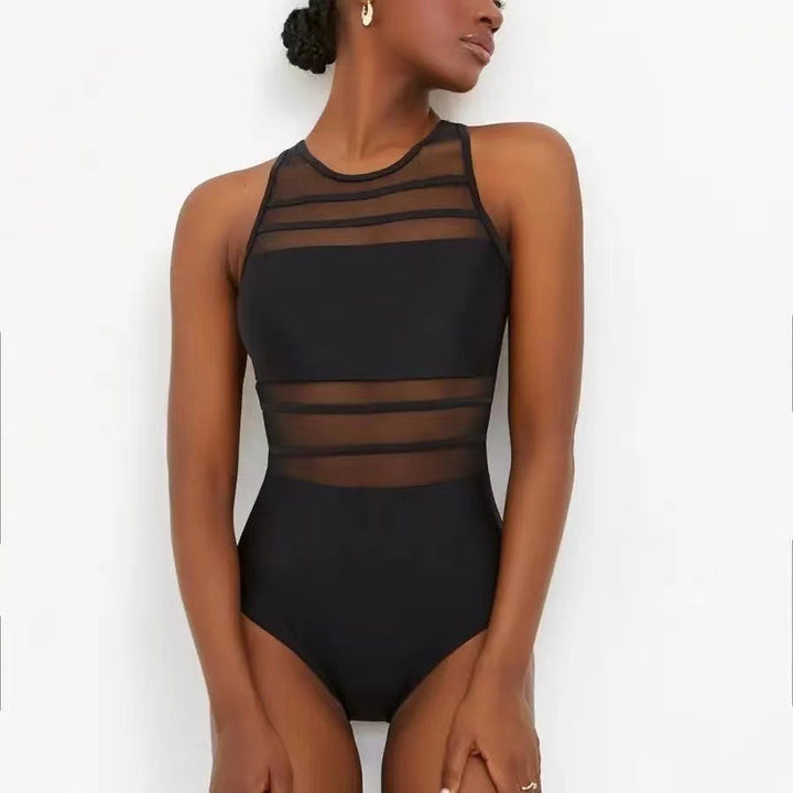 Women’s sporty bodysuit with transparent inserts StylebySassy