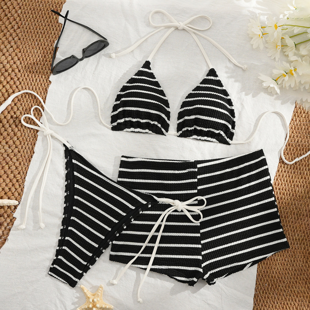 Women's Triangle Bikini with Sporty Short Design StylebySassy