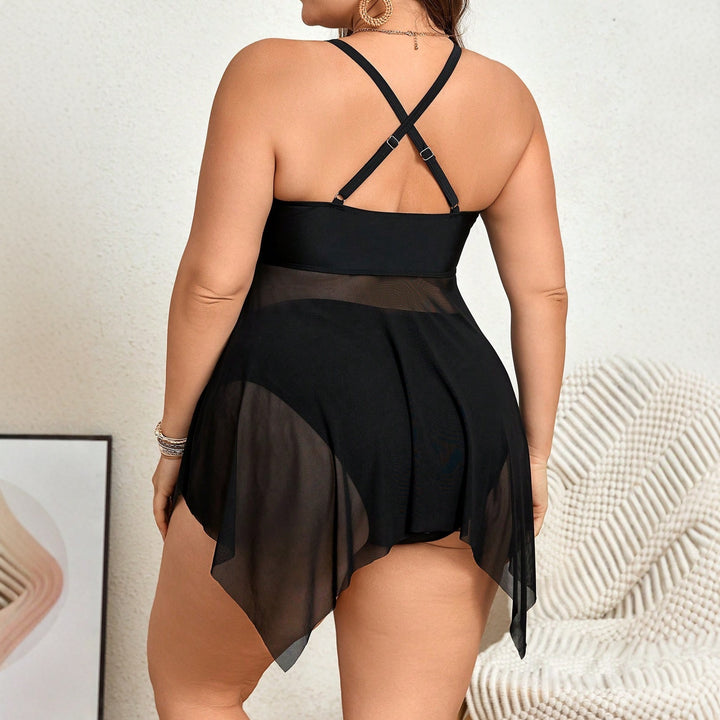 Ladies swimsuit with transparent skirt and sophisticated pleat StylebySassy