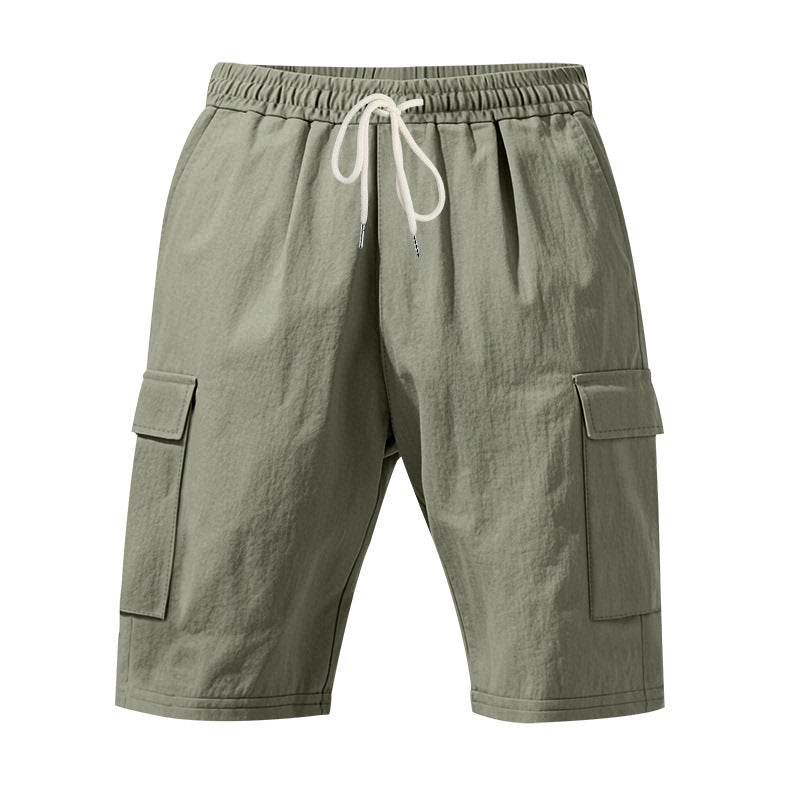 Men's travel and outdoor bermuda shorts with elastic drawstring waistband, security inner pocket and front flap pockets StylebySassy