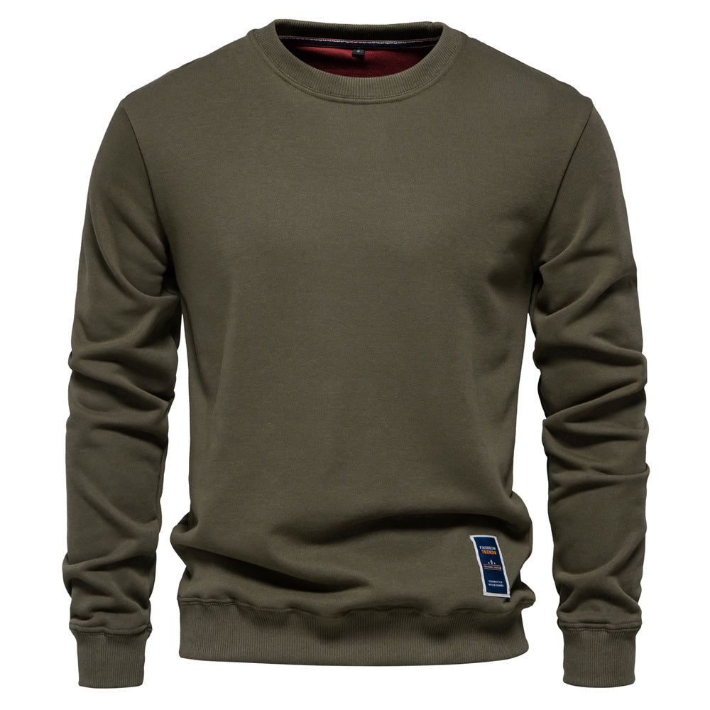 Men's classic crew neck sweatshirt made of heavy cotton blend with fleece inner side and ribbed cuffs StylebySassy