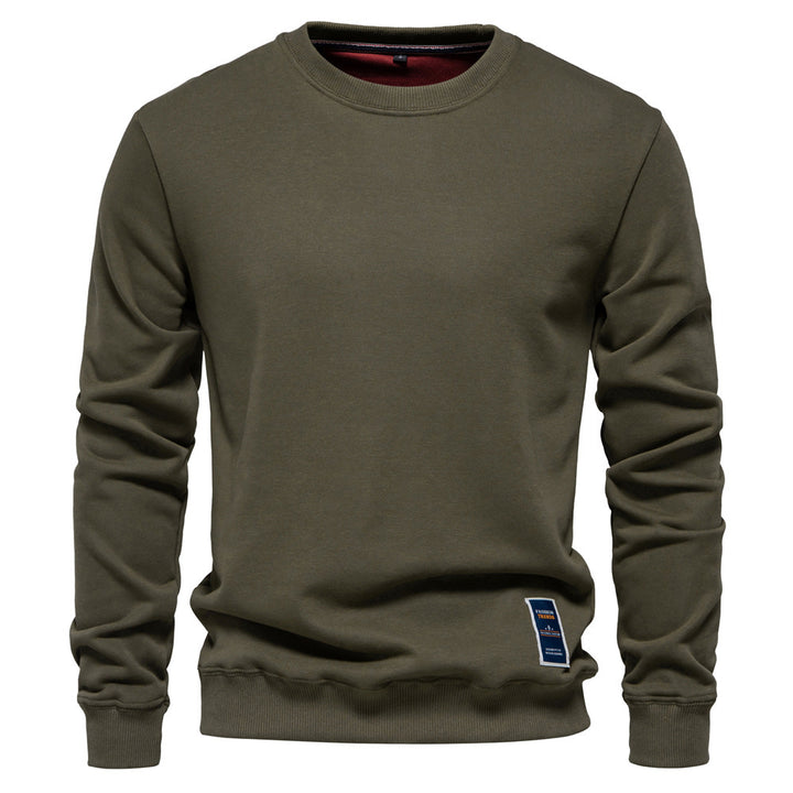 Men's classic crew neck sweatshirt made of heavy cotton blend with fleece inner side and ribbed cuffs StylebySassy