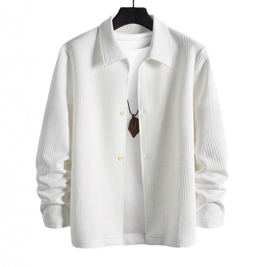 Men's structured shirt jacket in patchwork relief with shirt collar StylebySassy