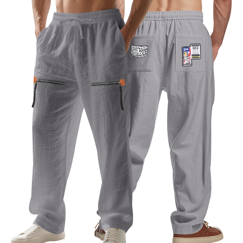 Men's loose Cargo pants with zippers and elastic waistband StylebySassy