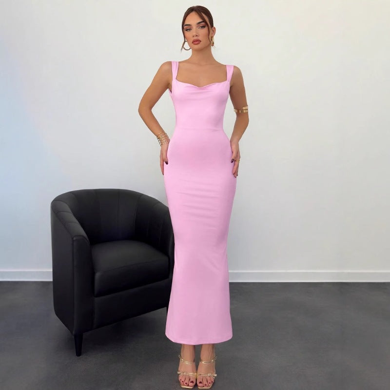Women Elegant Evening Dress with Open Back and Bow Accent StylebySassy