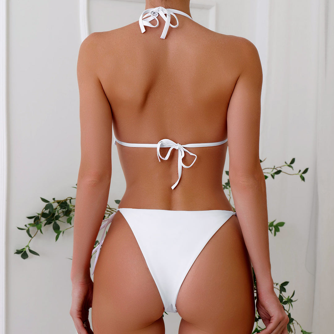 Women's triangle bikini with ruffles and adjustable straps StylebySassy