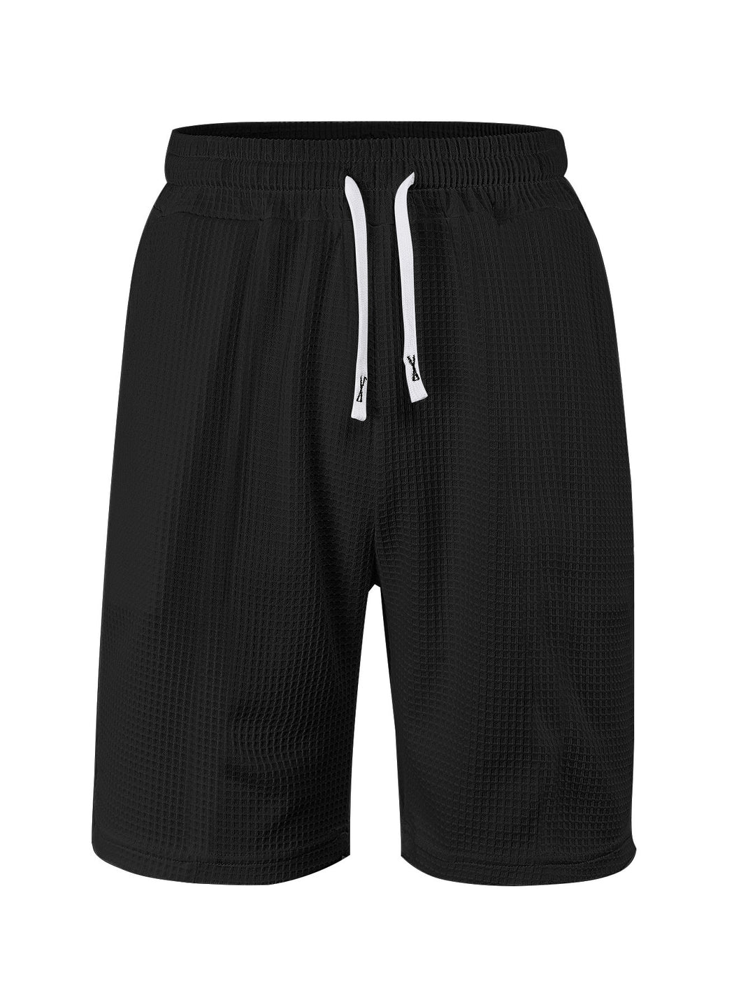 Men's breathable waffle pajama shorts with elastic comfort waistband, drawstring, and side pockets StylebySassy
