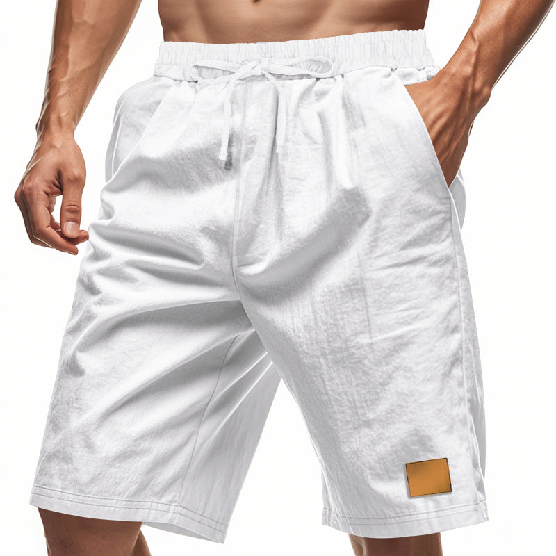 Men's drawstring Bermuda shorts made of soft cotton blend with elastic waistband and side pockets StylebySassy