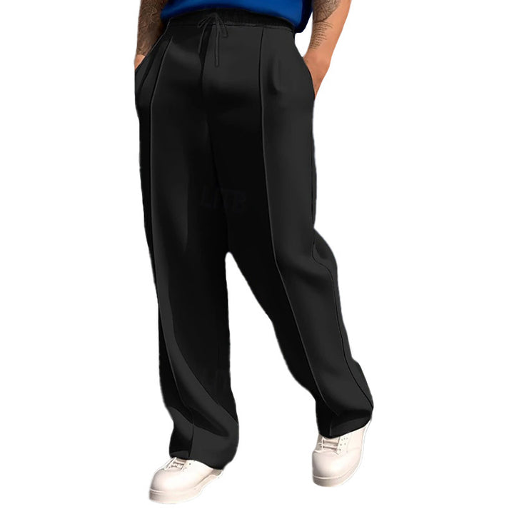 Men's narrow-cut joggers with drawstring and decorative crease StylebySassy