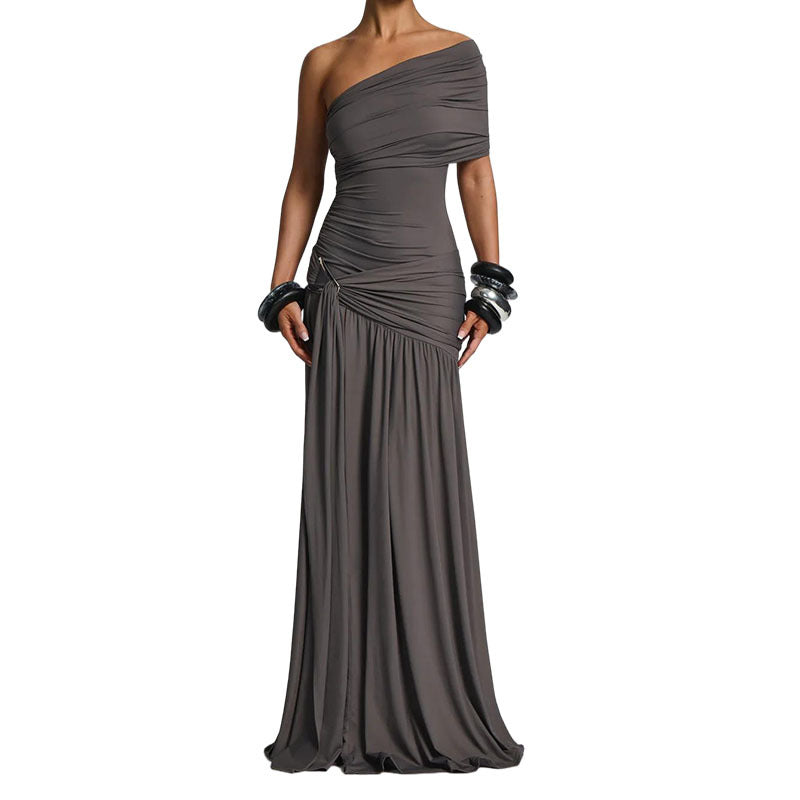 Women's Elegant Wrap Dress with Asymmetrical Cut and Ruffle Details StylebySassy