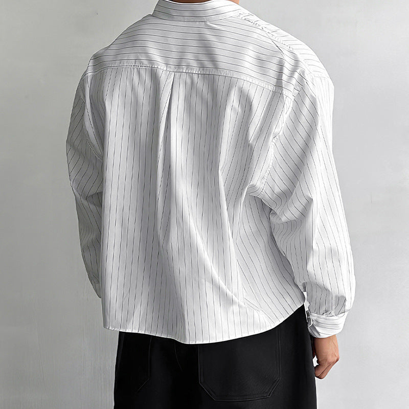Men's striped cotton blend shirt with Kent collar and classic cuff StylebySassy