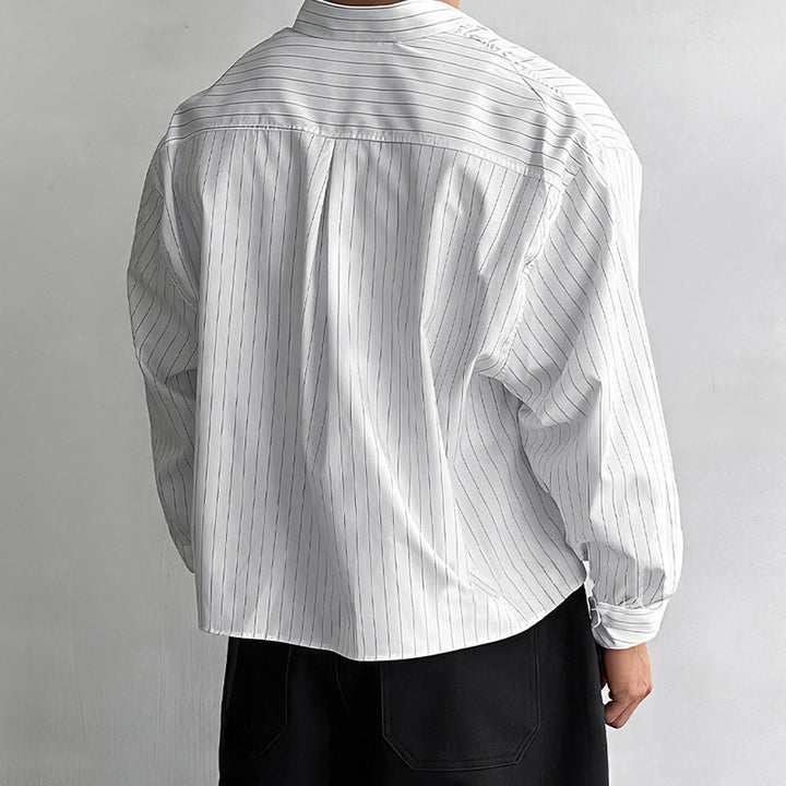 Men's striped cotton blend shirt with Kent collar and classic cuff StylebySassy