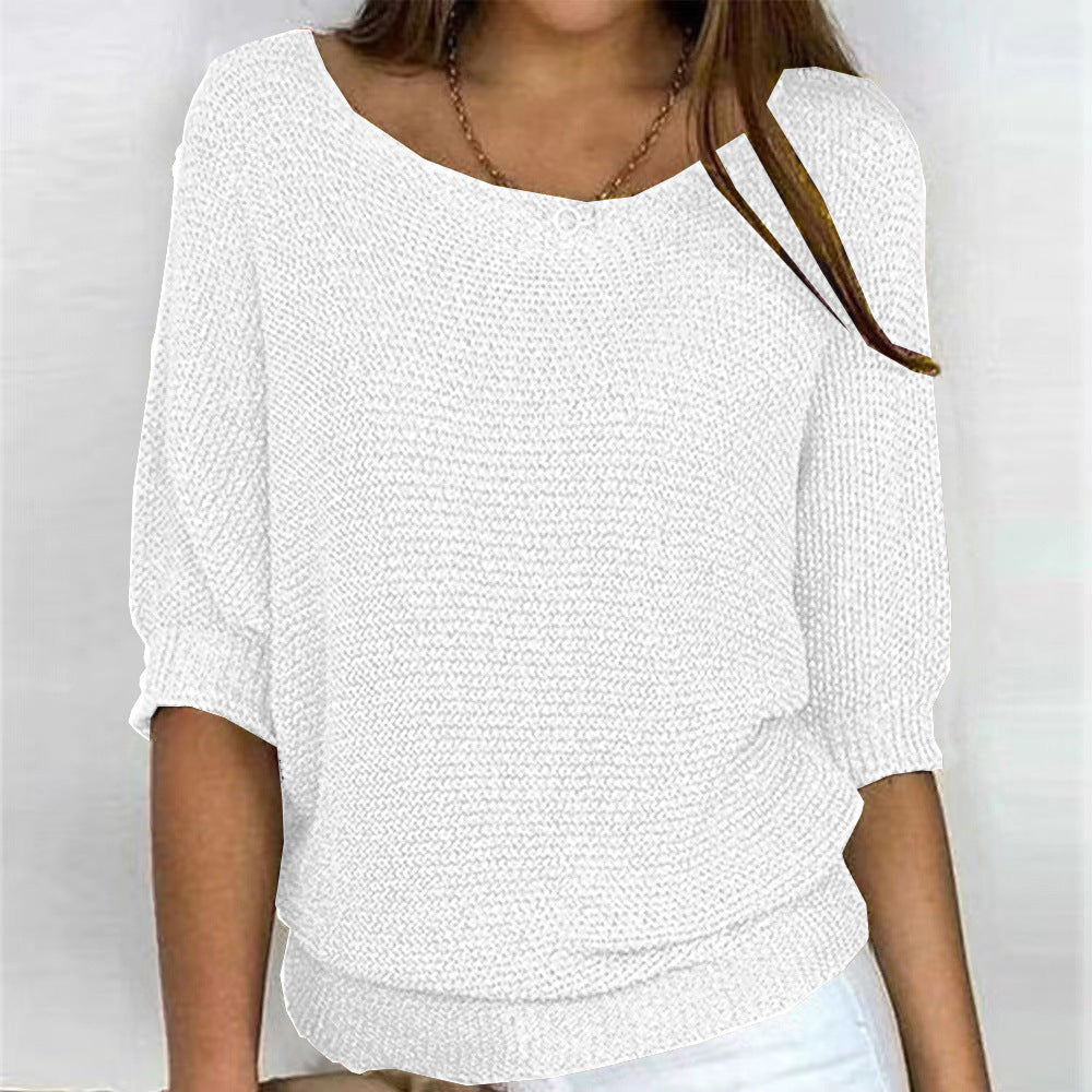 Women's Batwing Sleeve Sweater with Textured Pattern