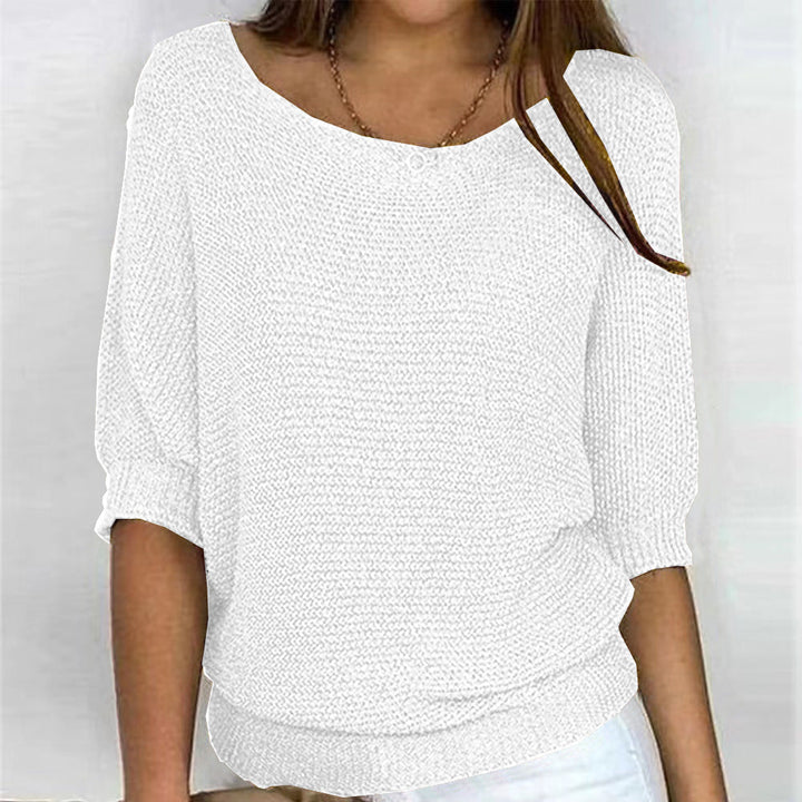 Women's Batwing Sleeve Sweater with Textured Pattern