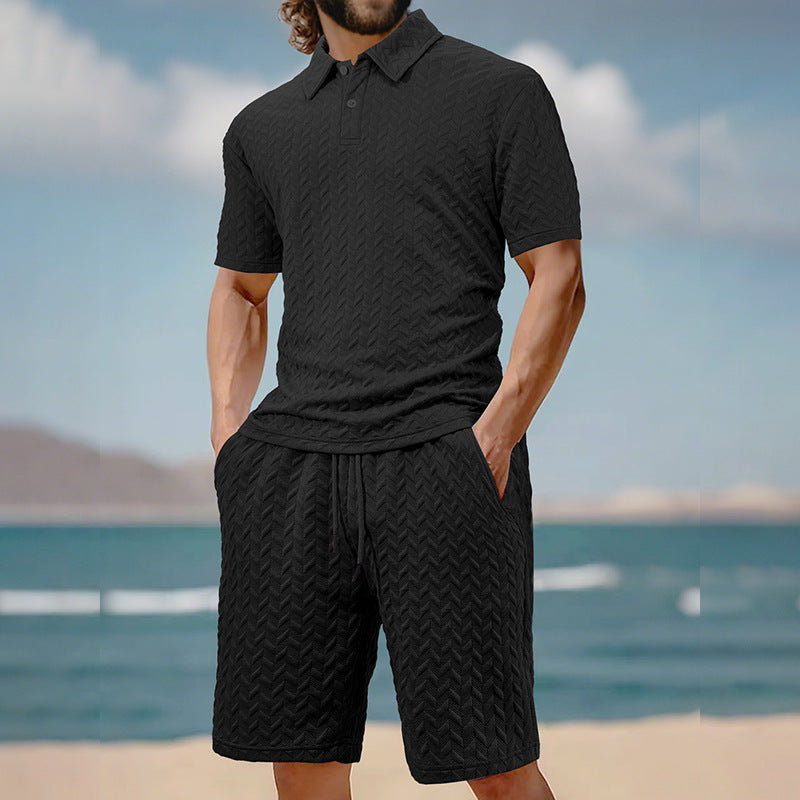 Men's structured polo set made of breathable cotton blend StylebySassy