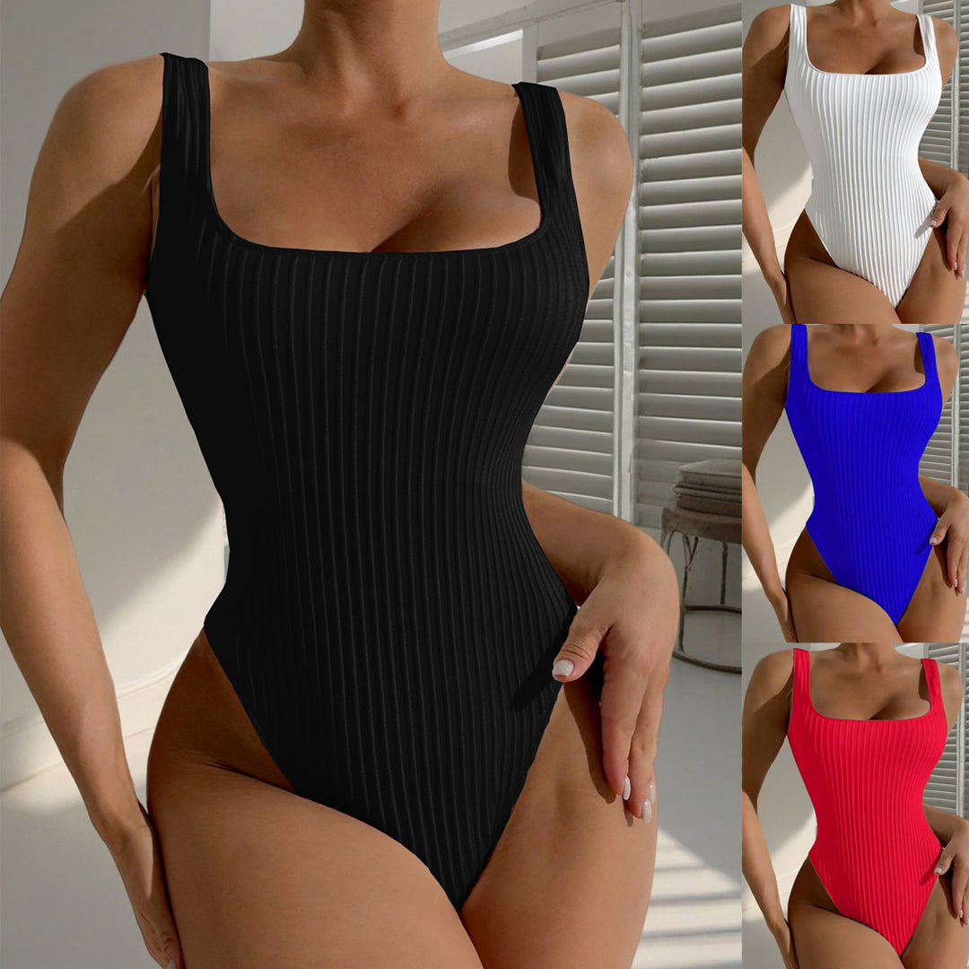 Women's One-Piece Swimsuit with Shaping Ribbed Design StylebySassy