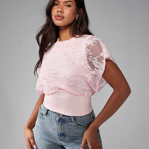 Women Elegant structured top with lace details StylebySassy