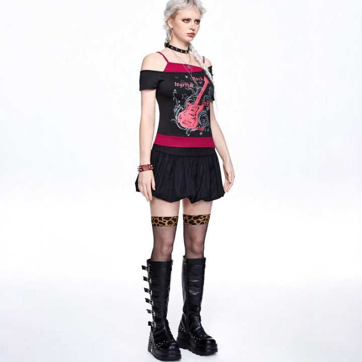 Women's Asymmetrical Skirt T-Shirt with Graphic Print StylebySassy