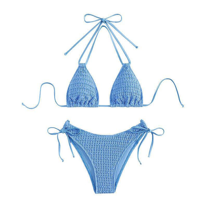 Women Triangle Bikini with adjustable ties and trendy crochet design StylebySassy