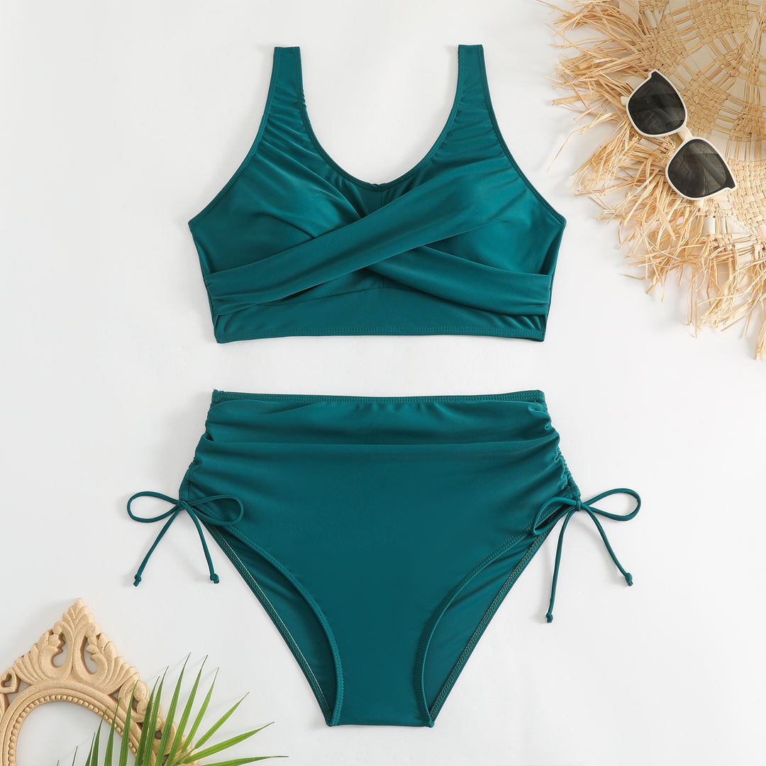 Women's High-Waisted Bikini Set with Adjustable Straps StylebySassy