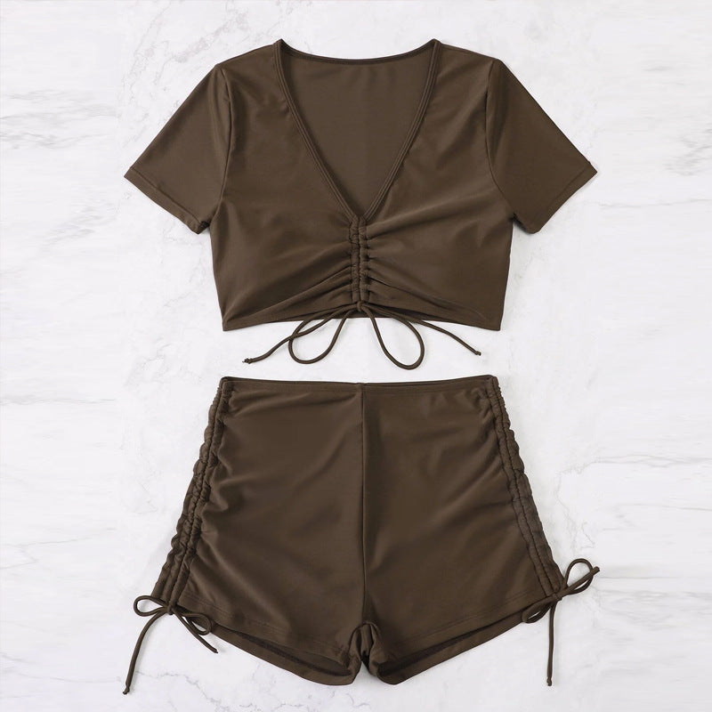 Women's Crop-Top Swimsuit with Playful Wrap Detail StylebySassy