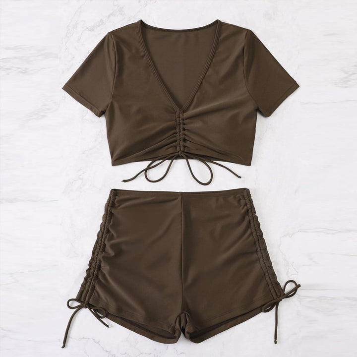 Women's Crop-Top Swimsuit with Playful Wrap Detail StylebySassy
