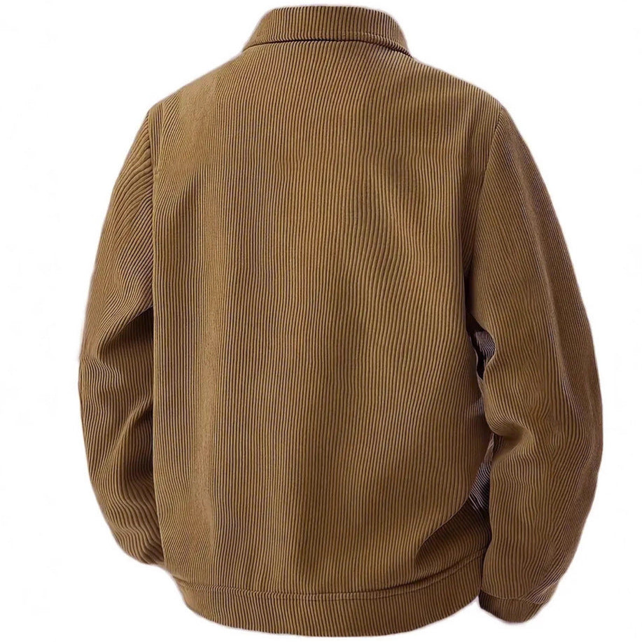 Men's cord jacket in the classic work jacket style with snap buttons and chest pockets StylebySassy