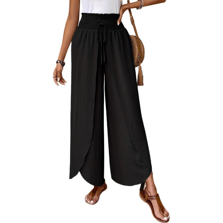 Ladies nan wrap maxi skirt with high smocked waistband and integrated palazzo pants lining StylebySassy