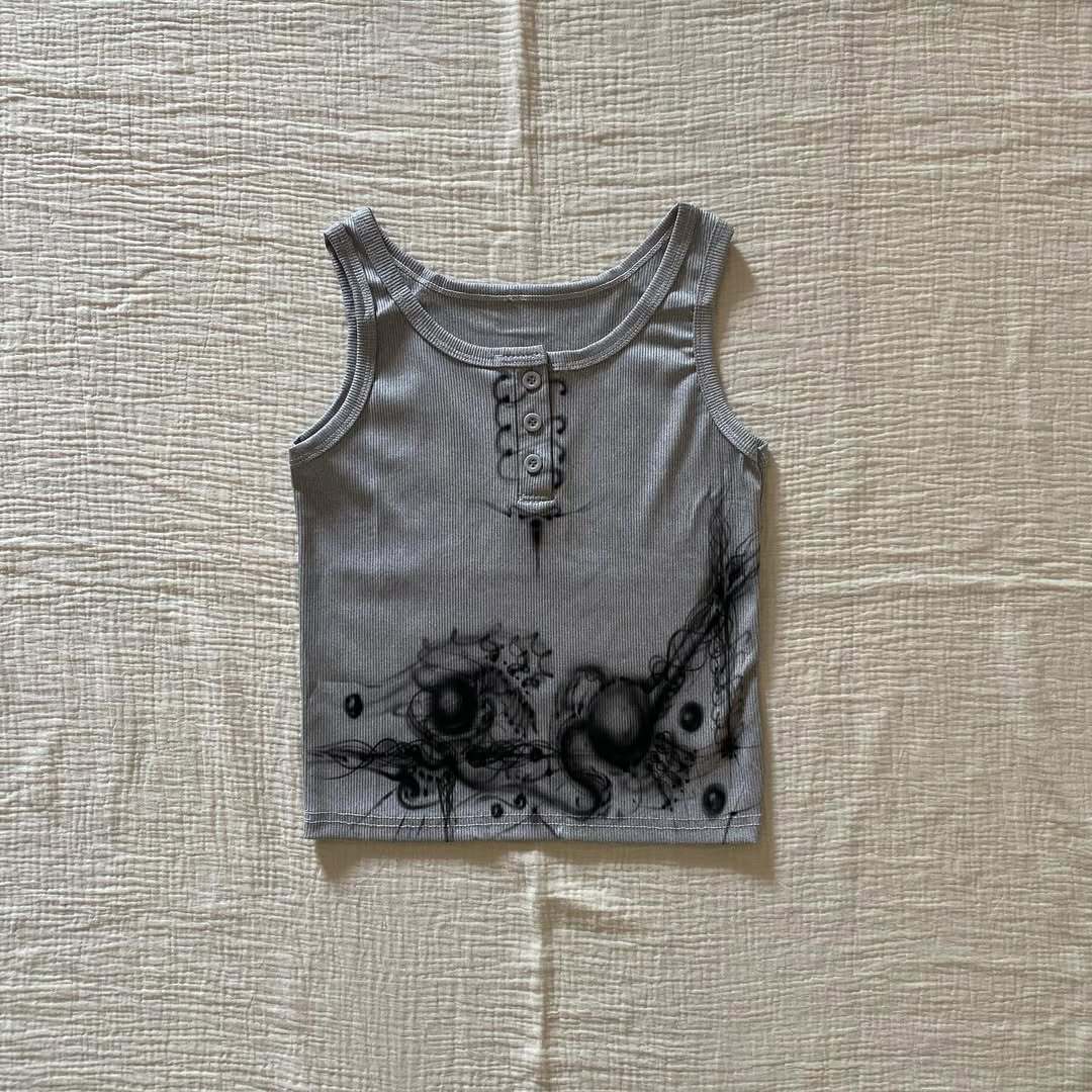 Women’s figure-hugging tank top with creative graphic print StylebySassy