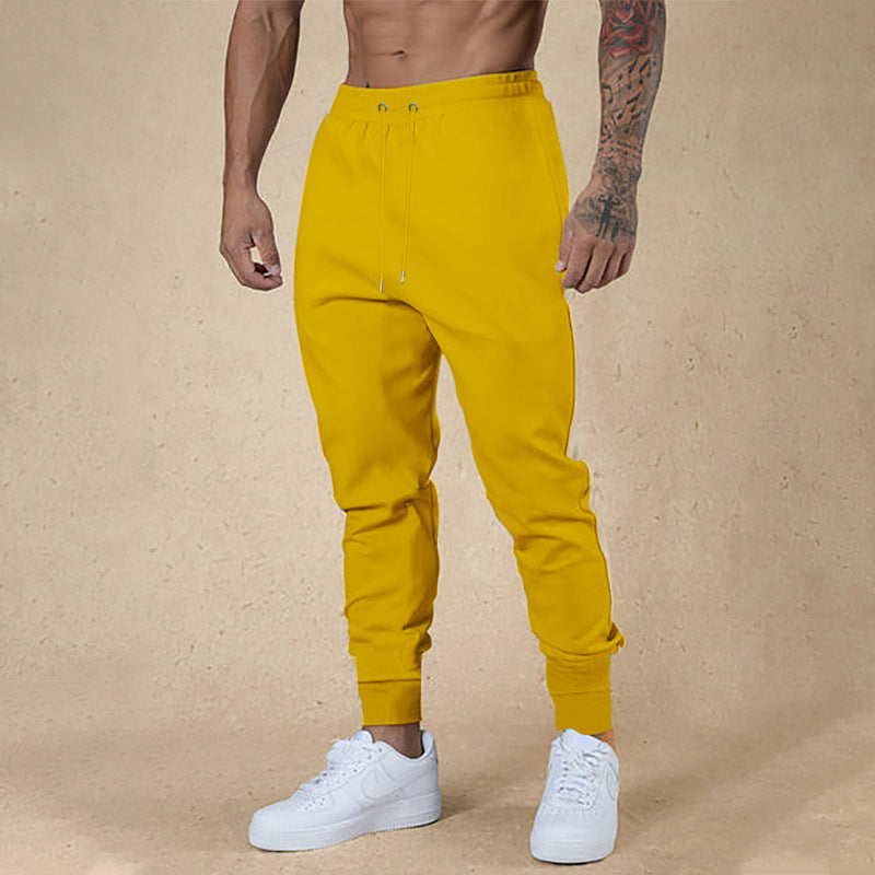 Men's nano athletic terry jogging pants with high waistband drawstring and tapered ribbed cuffs StylebySassy