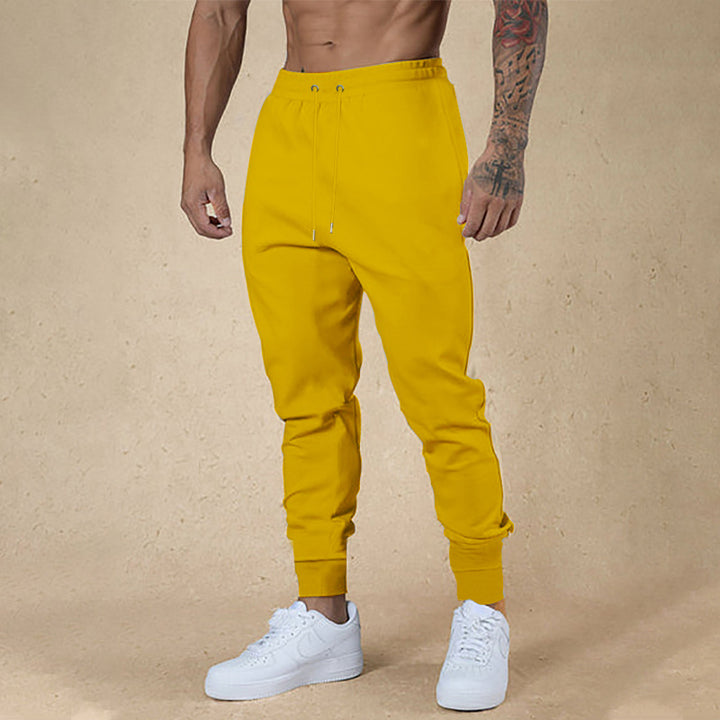 Men's nano athletic terry jogging pants with high waistband drawstring and tapered ribbed cuffs StylebySassy