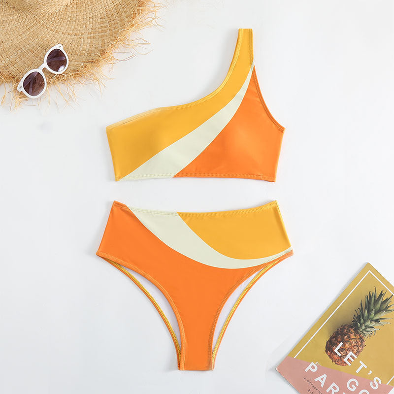 Women's One-Sided Bikini with Coordinated Color Design StylebySassy