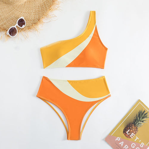 Women's One-Sided Bikini with Coordinated Color Design StylebySassy