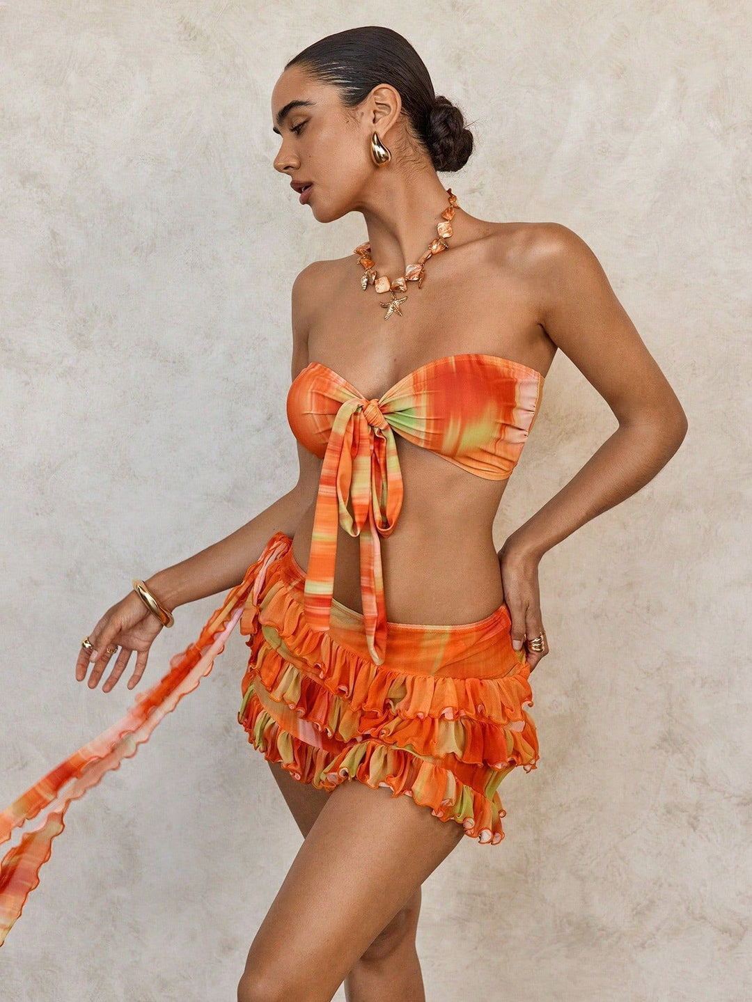 Women's bandeau bikini with stylish ruffle details StylebySassy