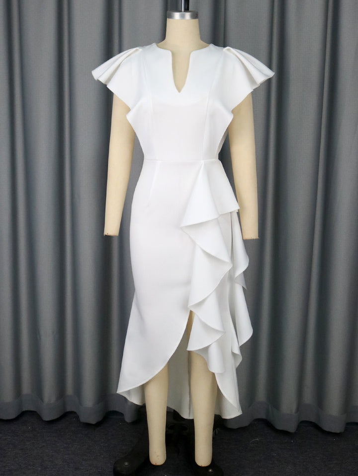 Women Elegant Wrap Dress with Voluminous Draping StylebySassy