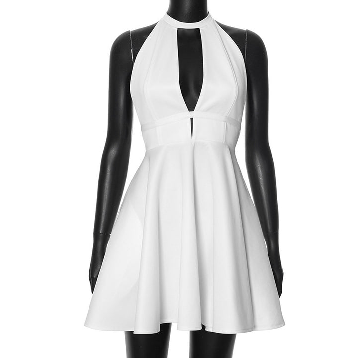 Ladies Elegant Halter Dress with Open Neckline StylebySassy