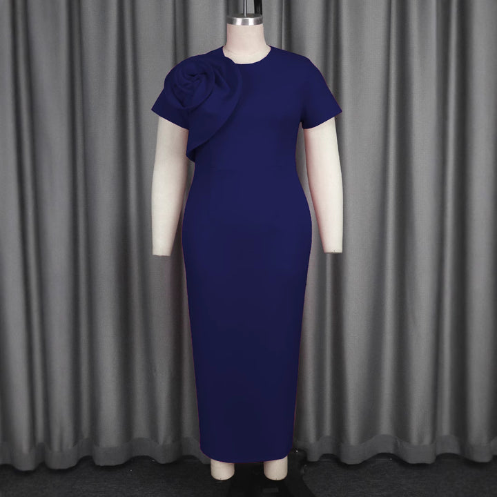 Women Elegant Maxi Dress with Floral Ruffle Detail StylebySassy