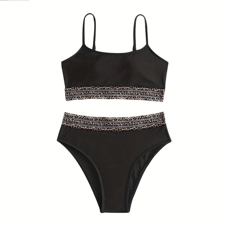 Women's High-Waisted Bikini Set with Fashionable Leopard Details StylebySassy