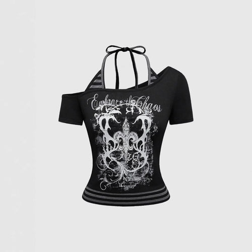 Women Off-Shoulder Top with Graphic Design StylebySassy