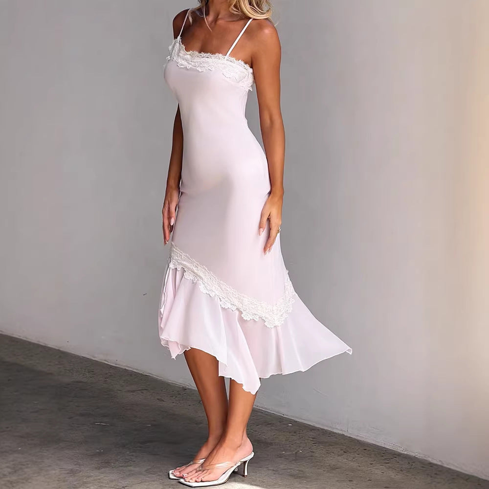 Women Sexy Wrap Dress with Lace Accents StylebySassy