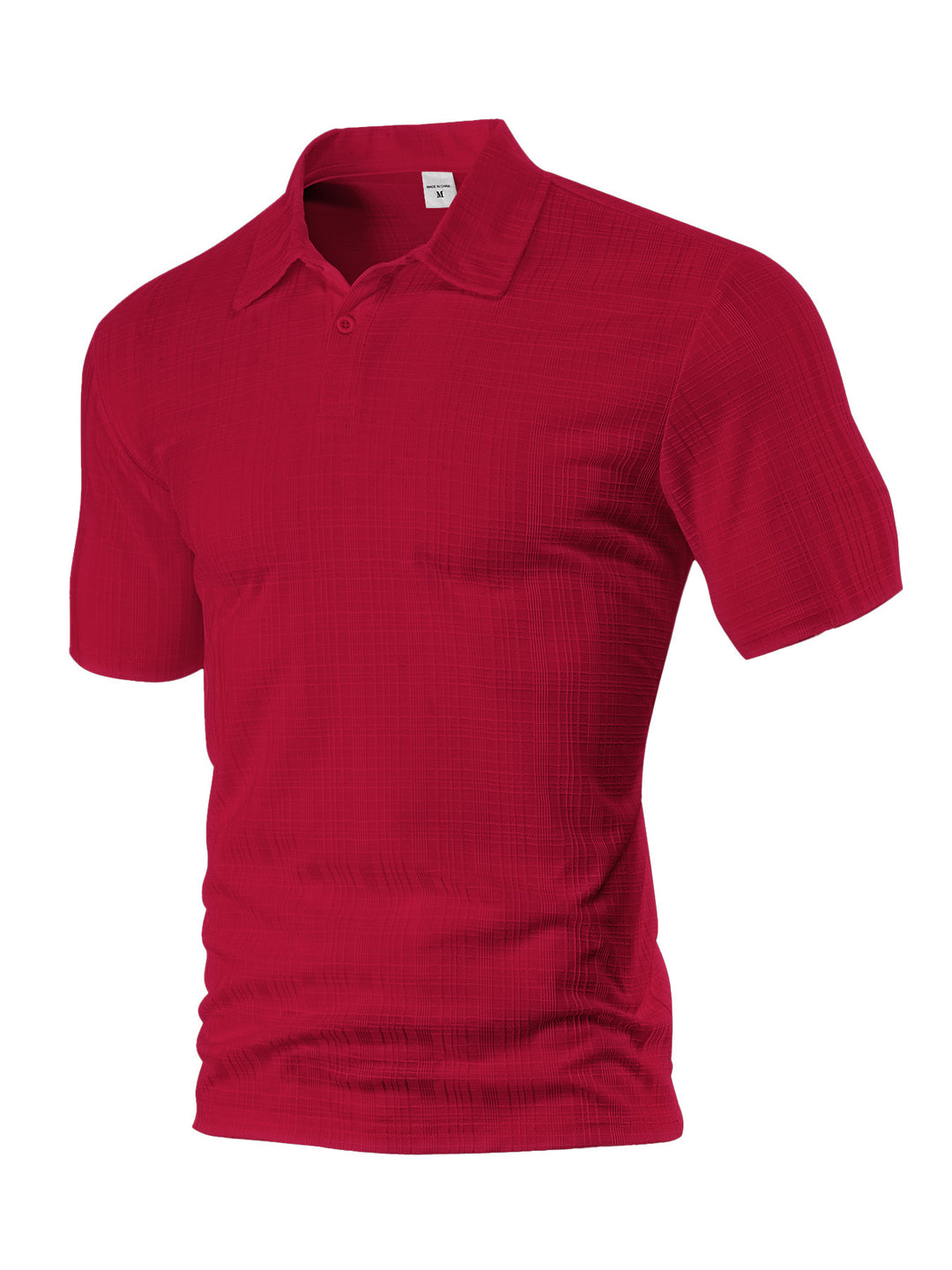 Men's light structured short sleeve polo with shirt collar and single button placket StylebySassy