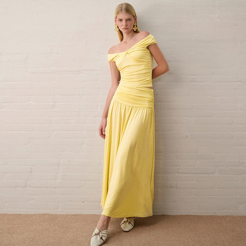 Women's long sleeve maxi dress with draped details StylebySassy