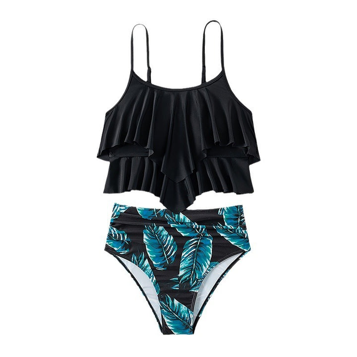 Women's crop top bikini with voluminous ruffle details and high-waisted brief StylebySassy