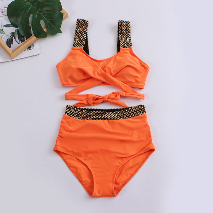 Women's High-Waisted Bikini Set with Stylish Wrap Top StylebySassy