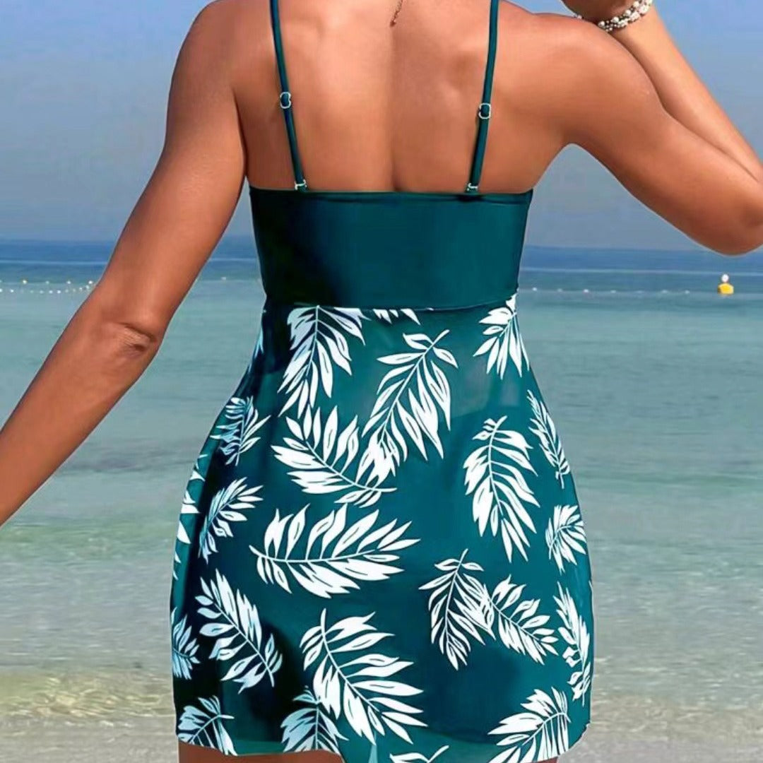 Women's Tankini Set with floral top and sporty shorts StylebySassy