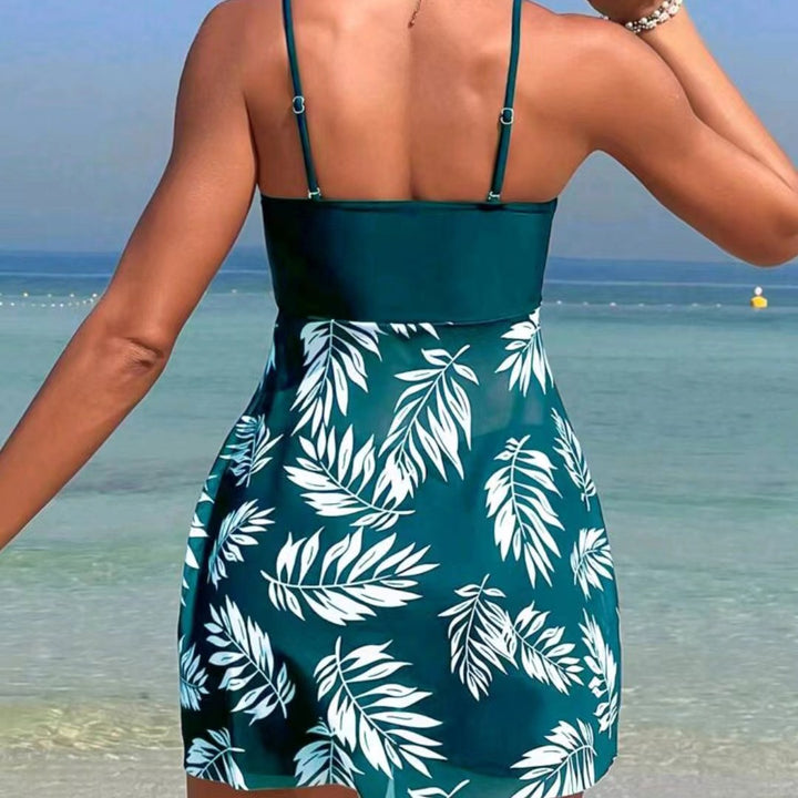 Women's Tankini Set with floral top and sporty shorts StylebySassy