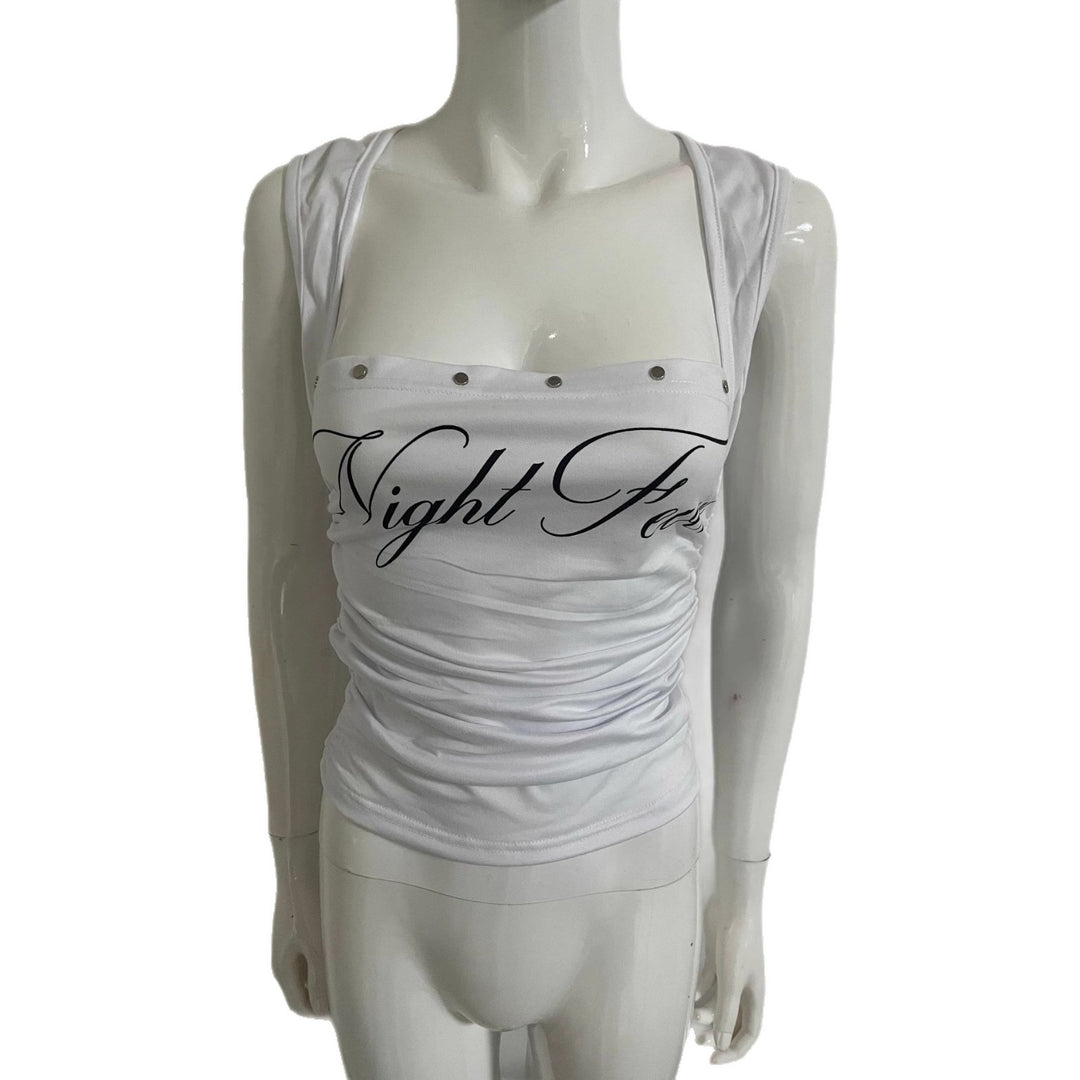 Women’s Short Sleeve Top with Playful Writing and Ruffle Details StylebySassy