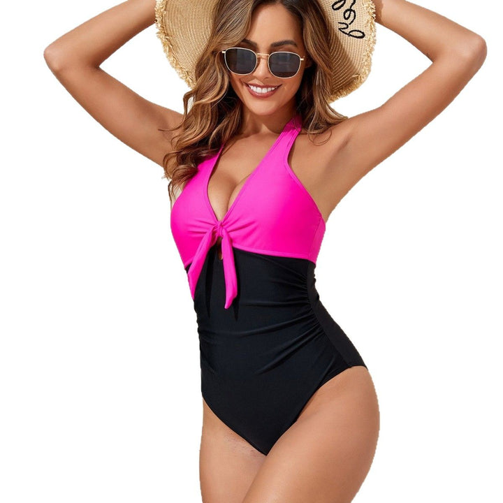 Ladies Elegant One-Piece Swimsuit with Playful Knot StylebySassy