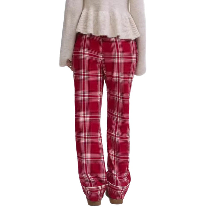 Women's casual pajama set with gathered camisole top, ruffled underbust and pants with elastic waistband StylebySassy