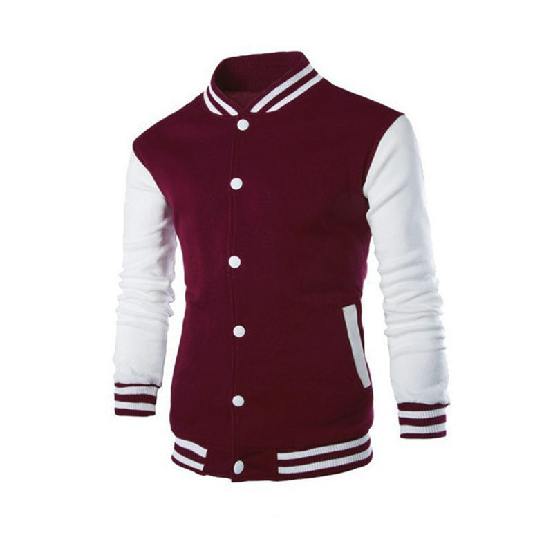 Men's classic college jacket in baseball style with contrasting sleeves and ribbed cuffs StylebySassy